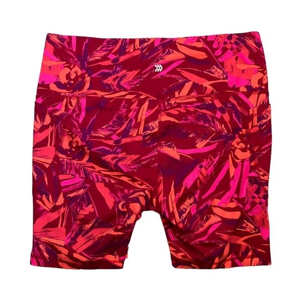 All in Motion Red Pink Orange Tropical Print Bike Short Size XXL - Picture 2 of 4